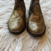 Load image into Gallery viewer, Kids Size 1 Frye Deborah Studded Gold Western Booties