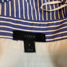 Load image into Gallery viewer, Size 6 J. Crew Garratt Tiered Ruffle Striped Cotton Poplin Maxi Dress