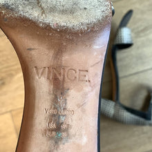 Load image into Gallery viewer, Size 9 VINCE Black & White Checkered Ankle Strap Heels