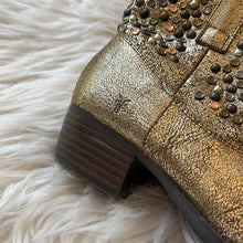 Load image into Gallery viewer, Kids Size 1 Frye Deborah Studded Gold Western Booties