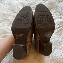 Load image into Gallery viewer, Kids Size 1 Frye Deborah Studded Gold Western Booties