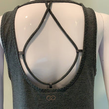 Load image into Gallery viewer, Size Small Calia Stay The Oath Charcoal Gray Criss Cross Tank