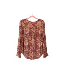 Load image into Gallery viewer, Loft Coral Pink Yellow Paisley Floral Print Long Sleeve Button Up