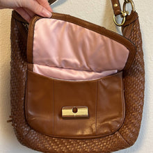 Load image into Gallery viewer, Coach Kristin Woven Brown Leather Purse
