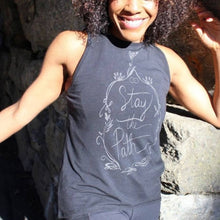 Load image into Gallery viewer, Size Small Calia Stay The Oath Charcoal Gray Criss Cross Tank