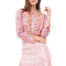Load image into Gallery viewer, J. Crew NWOT Cotton poplin ruffle blouse in Liberty® Wheat Bouquet floral print