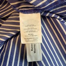 Load image into Gallery viewer, Size 6 J. Crew Garratt Tiered Ruffle Striped Cotton Poplin Maxi Dress