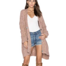 Load image into Gallery viewer, Extra Small Free People Chunky Pink Boucle Sweater Cardigan