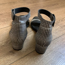 Load image into Gallery viewer, Size 9 VINCE Black & White Checkered Ankle Strap Heels
