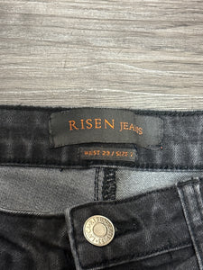 28/7 Risen High Rise Raw Hem Ankle Straight Denim Jeans