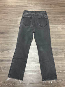 28/7 Risen High Rise Raw Hem Ankle Straight Denim Jeans