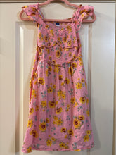 Load image into Gallery viewer, Girls Large 10-12 Floral Flutter-Sleeve Smocked Fit and Flare Dress
