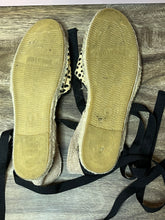 Load image into Gallery viewer, Size 9 Anthropologie Soludos Leopard Dot Espadrille Flat Sandals
