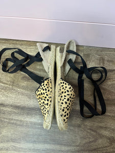 Size 9 Anthropologie Soludos Leopard Dot Espadrille Flat Sandals