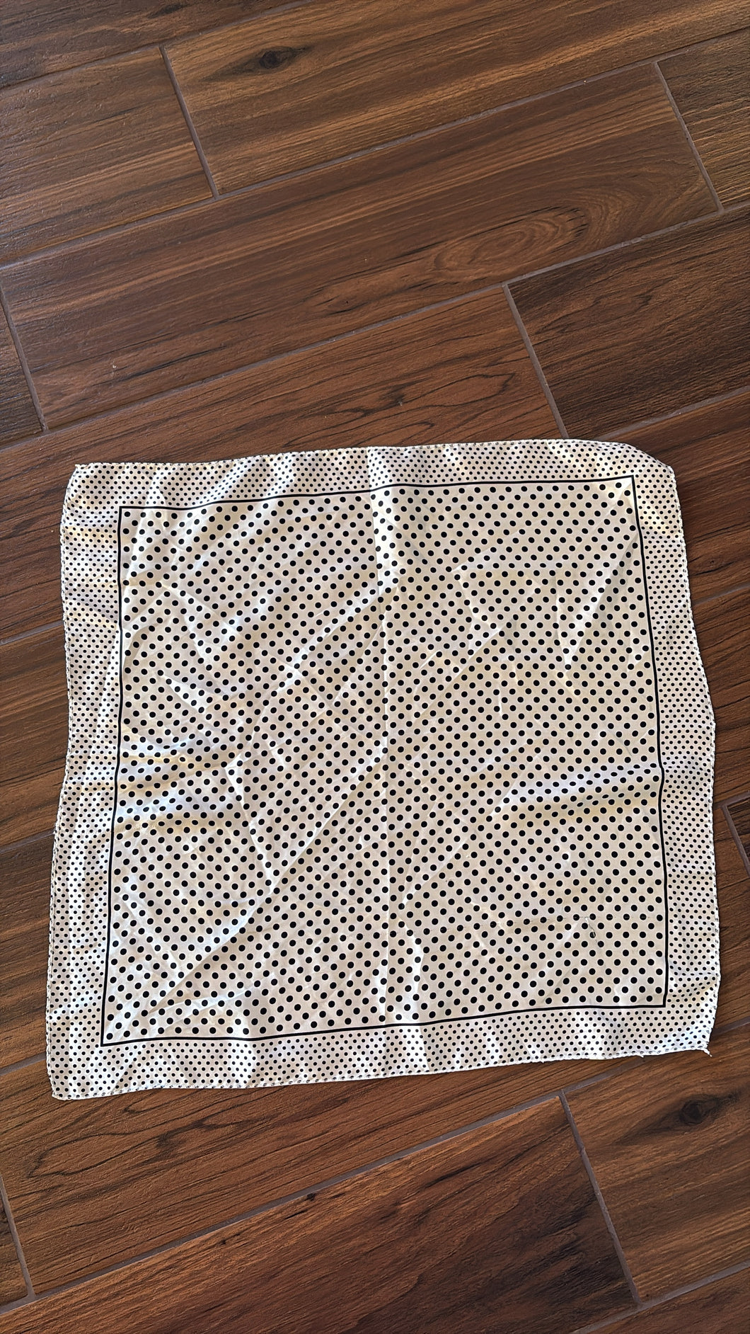 Black & White Polka Dot Satin Wild Rag