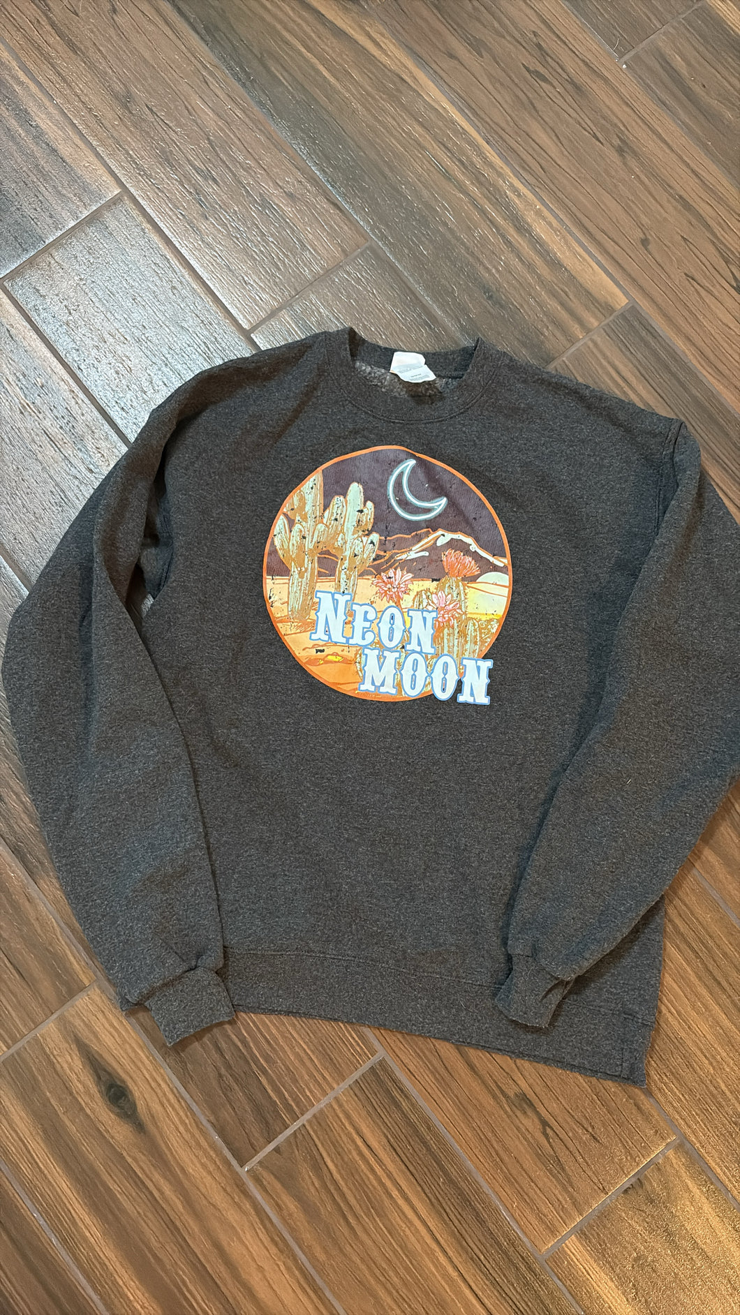 Medium Hanes Western Neon Moon Sweatshirt