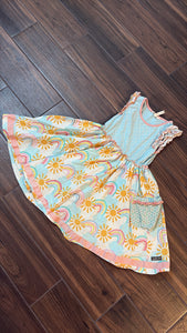 Girls Size 10 Boho Rainbow Matilda Jane Dress