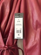 Load image into Gallery viewer, Small BCBG NWT Faux Leather Mini Wrap Dress

