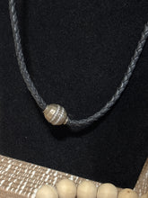 Load image into Gallery viewer, Black Braided Leather Rope Necklace With Magnet Closure
