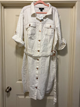 Load image into Gallery viewer, 22/24 Ashley Stewart NWT Ivory Denim Button Down Western Dress
