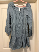 Load image into Gallery viewer, XL Anthropologie Amadi NWT Boho Tiered Sage Tinsel Tunic Dress
