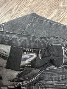28/7 Risen High Rise Raw Hem Ankle Straight Denim Jeans
