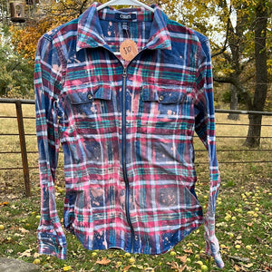 Small Long Sleeve Bleached Flannel
