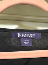 Load image into Gallery viewer, 26W Romans NWT Black Velvet Lace Embroidered Tunic
