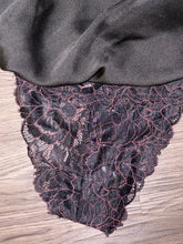 Load image into Gallery viewer, XS Free People Intimately NWT Black Pink Lace Double Date Layer Body Suit
