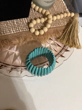 Load image into Gallery viewer, Chunky Stretchy Turquoise Beaded Bracelet
