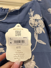 Load image into Gallery viewer, Medium Altar’d State Boho Blue Floral Embroidered Mini Dress
