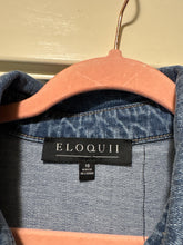 Load image into Gallery viewer, Size 18 Eloquii NWOT Plus Size Wide Leg Raw Hem Denim Jumpsuit
