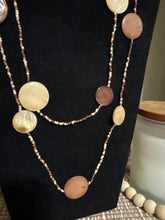 Load image into Gallery viewer, Boho Long Gold Tone Circlet Double Strand Necklace

