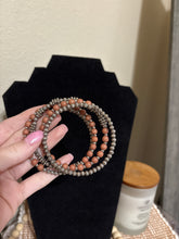 Load image into Gallery viewer, Boho Brown &amp; Silver Western Coil Bracelet
