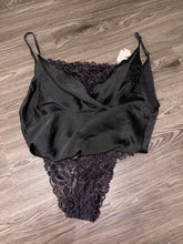 Load image into Gallery viewer, XS Free People Intimately NWT Black Pink Lace Double Date Layer Body Suit
