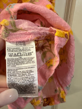 Load image into Gallery viewer, Girls Large 10-12 Floral Flutter-Sleeve Smocked Fit and Flare Dress
