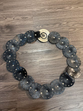 Load image into Gallery viewer, Faux Black Leather Western Disc-Style Concho Belt
