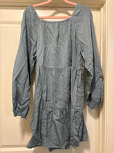 Load image into Gallery viewer, XL Anthropologie Amadi NWT Boho Tiered Sage Tinsel Tunic Dress
