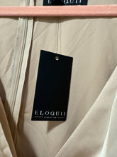 Load image into Gallery viewer, Size 16 Eloquii NWT Beige Satin Puff Sleeve Pleated Dress
