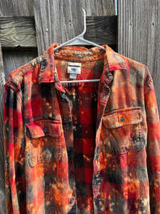 Medium Mens Bleached Flannel Button Up