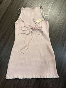NWT Free People Large Pink Iyla Smocked Mini Dress