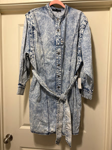 Size 18 Eloquii NWT Acid Wash Denim Button Front Dress