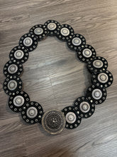 Load image into Gallery viewer, Faux Black Leather Western Disc-Style Concho Belt
