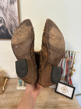 Load image into Gallery viewer, Size 10 Liberty Black Leather Western Boho Pointy Toe Ankle Cowboy Boots
