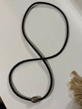 Load image into Gallery viewer, Black Braided Leather Rope Necklace With Magnet Closure
