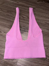 Load image into Gallery viewer, M/L Free People NWOT Purple Ribbed Crop Top

