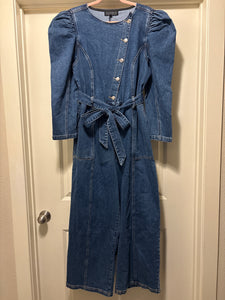 Size 18 Eloquii NWOT Long Puff Sleeve Denim Jumpsuit