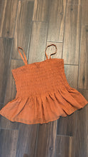 Load image into Gallery viewer, 3X Torrid Boho Orange Peplum Smocked Tank Top
