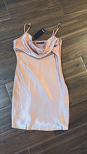 Load image into Gallery viewer, NWT Nasty Gal Size 4 Satin Cowl Neck Mini Slip Dress
