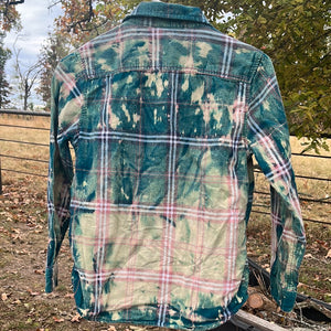 Kids 10-12 Bleached Long Sleeve Flannel